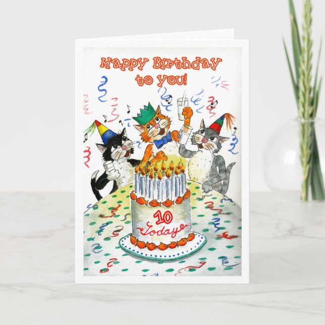 Carte d'anniversaire pour 10 ans (Devant)