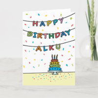 Carte d'anniversaire pour Alku