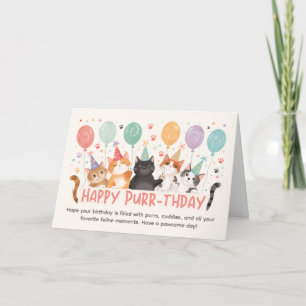 Carte d'anniversaire pour amateur de chats Joyeux