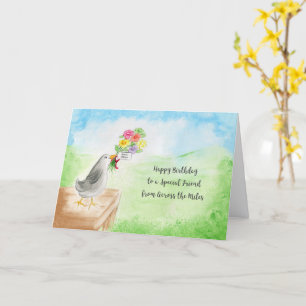 Carte d'anniversaire pour ami à distance Oiseau aq