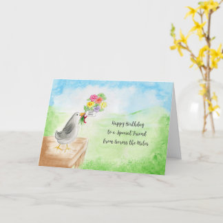 Carte d'anniversaire pour ami à distance Oiseau aq