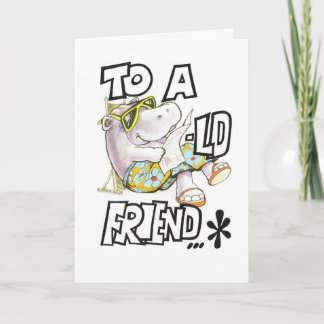 Carte d'anniversaire pour ami, humoristique, hippo