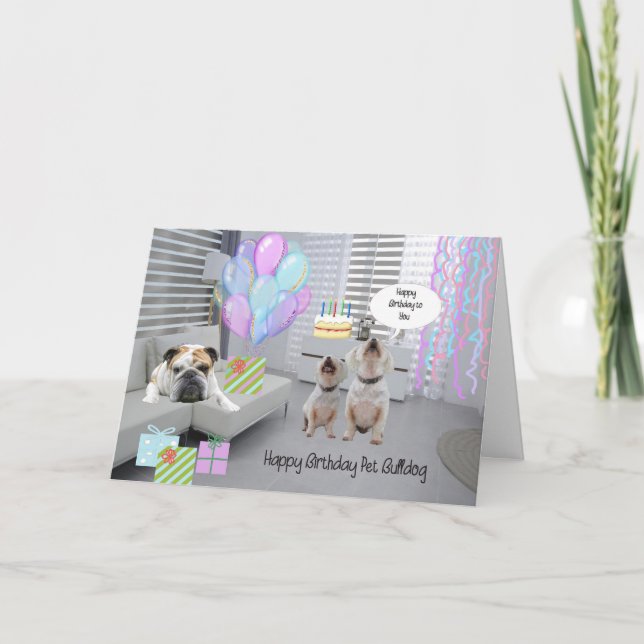 Carte d'anniversaire pour animal de compagnie Bull (Devant)