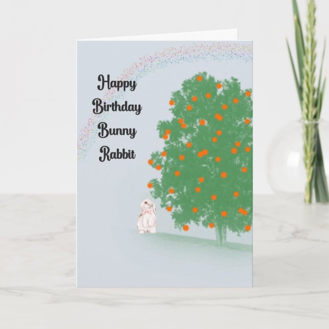 Carte d'anniversaire pour animaux de compagnie Bun (Devant)