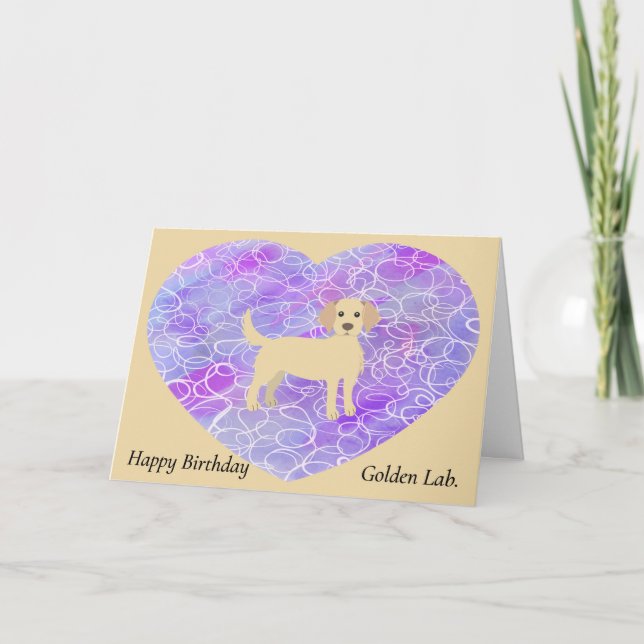 Carte d'anniversaire pour animaux pour Golden Lab. (Devant)