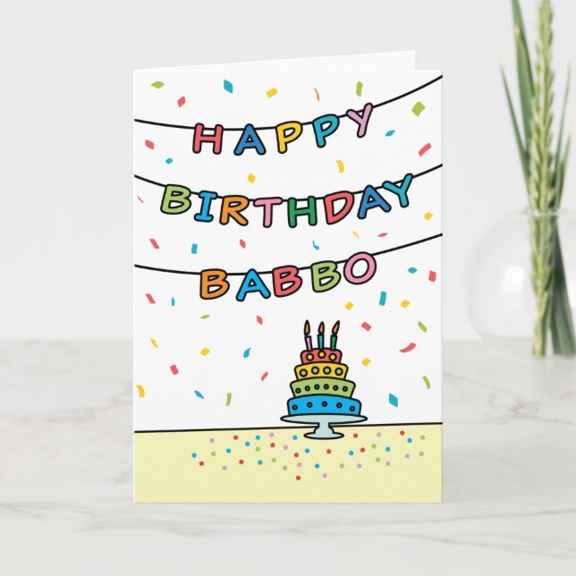 Carte d'anniversaire pour Babbo (Devant)