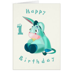 Carte d'anniversaire pour bébé Donkey pour bébé -