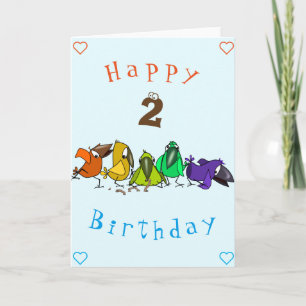 Carte d'anniversaire pour bébé Oiseaux colorés - P