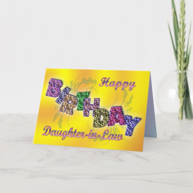 Carte d'anniversaire pour belle-fille avec texte f (Devant)