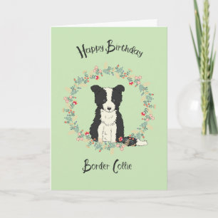 Carte d'anniversaire pour border collie