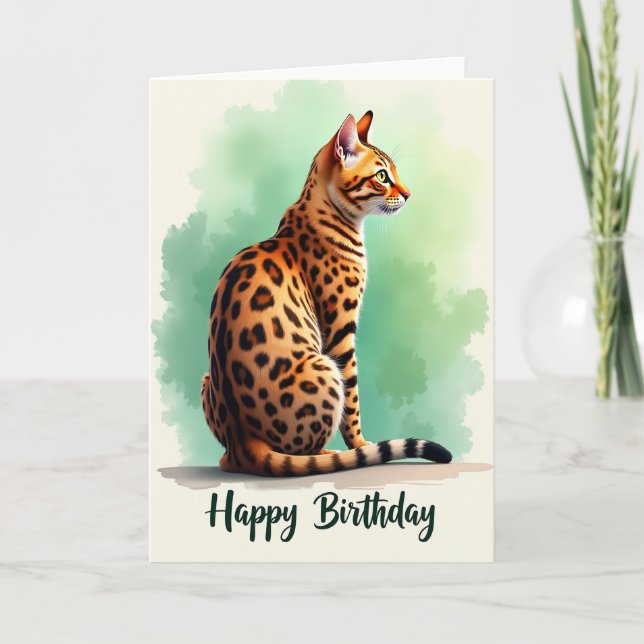 Carte d'anniversaire pour chat à rosette (Devant)