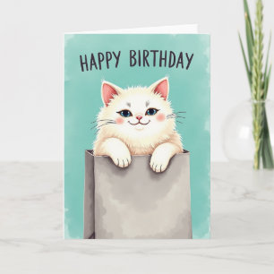 Carte d'anniversaire pour chat dodu