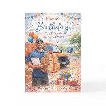 Carte d'anniversaire pour chauffeur de livraison