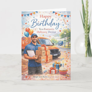 Carte d'anniversaire pour chauffeur de livraison