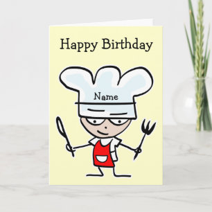 Carte d'anniversaire pour chef ou cuisinier - thèm
