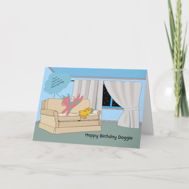 Carte d'anniversaire pour chien de race mixte (Devant)