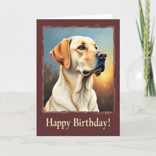 Carte d'anniversaire pour chien doré joyeux