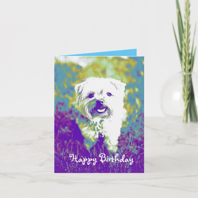 Carte d'anniversaire pour chien mignonne (Devant)