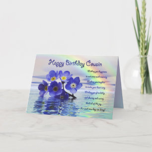 Carte d'anniversaire pour cousin avec oublie-moi n