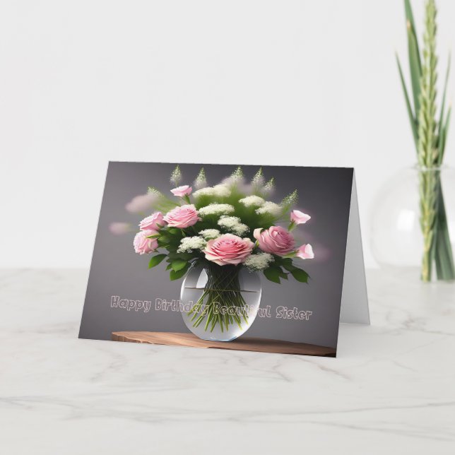 Carte d'anniversaire pour de belles soeurs Roses à (Devant)