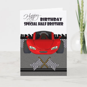 Carte d'anniversaire pour demi-frère, voiture de c