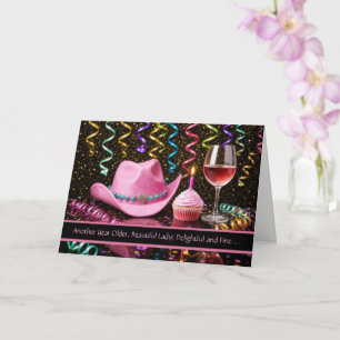 Carte d'anniversaire pour elle Femme Mignon Chapea