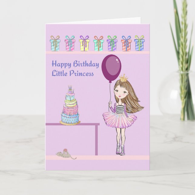 Carte d'anniversaire pour enfant, ballons et gâtea (Devant)