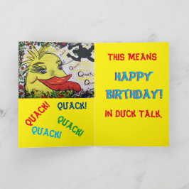 Carte d'anniversaire pour enfant canard