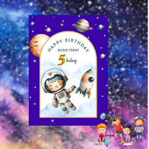 Carte d'anniversaire pour enfants hors de ce monde