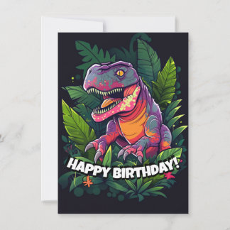 Carte d'anniversaire pour enfants Jurassic Dino Di