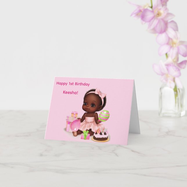 Carte d'anniversaire pour fille africaine américai (Orchidée)