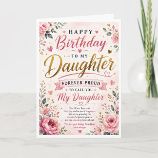 Carte d'anniversaire pour fille : Fière de vous ap