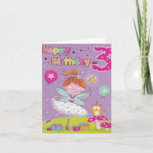 Carte d'anniversaire pour filles - Voeux de fées
