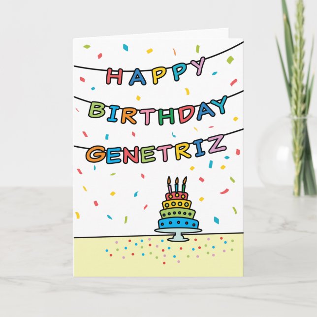 Carte d'anniversaire pour Genetriz (Devant)