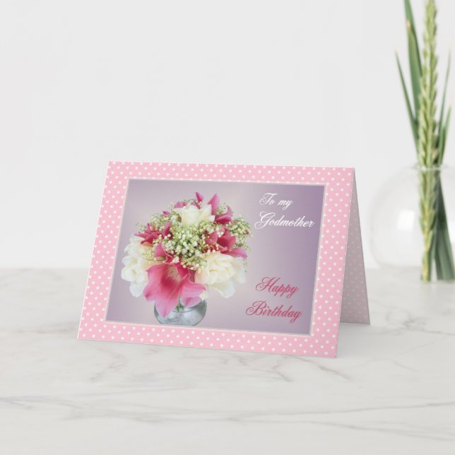 Carte d'anniversaire pour Godmom - bouquet des (Devant)
