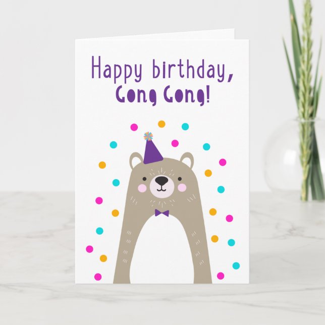 Carte d'anniversaire pour Gong Gong (Devant)