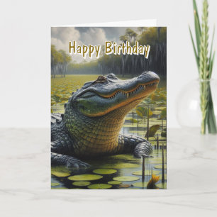 Carte d'anniversaire pour homme Alligator