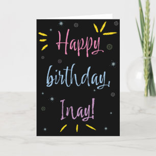 Carte d'anniversaire pour Inay