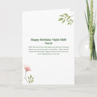 Carte d'anniversaire pour infirmière de nuit — Joy