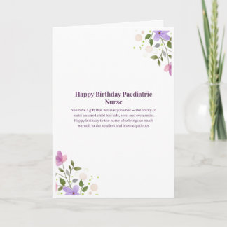 Carte d'anniversaire pour infirmière pédiatrique —