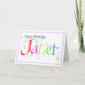 Carte d'anniversaire pour Janet