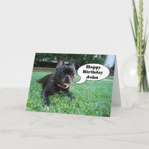 Carte d'anniversaire pour John avec un Bouledogue