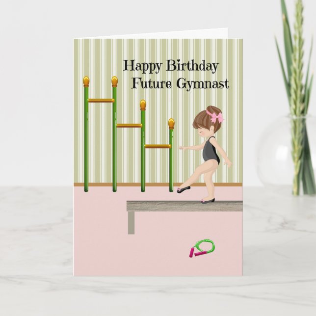 Carte d'anniversaire pour la future gymnaste (Devant)