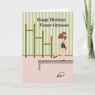 Carte d'anniversaire pour la future gymnaste