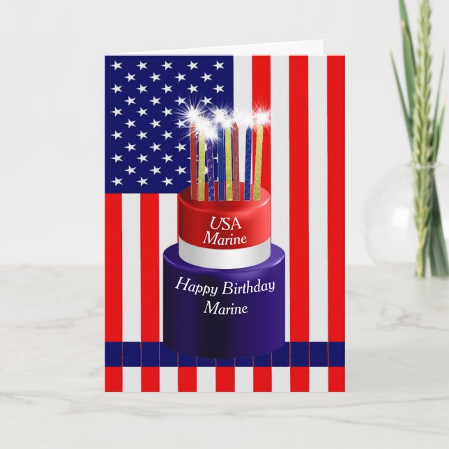 Carte d'anniversaire pour la Marine pendant qu'ell (Devant)