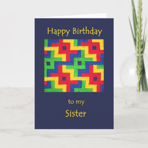Carte d'anniversaire pour la soeur - édredon de