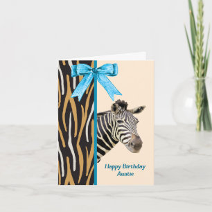 Carte d'anniversaire pour la tante avec Zebra