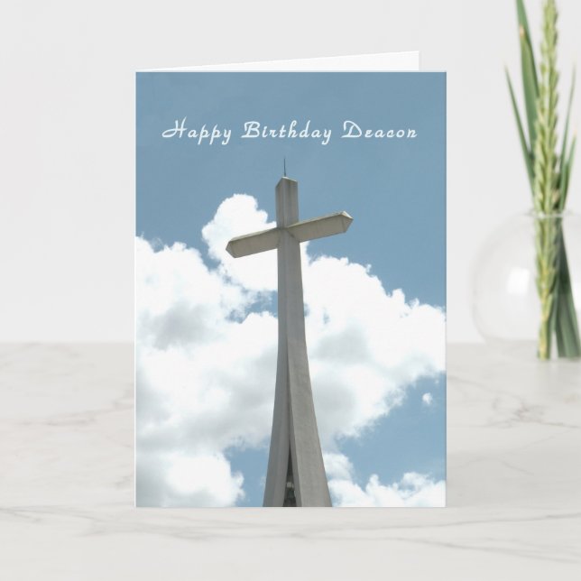 Carte d'anniversaire pour le diacre avec la croix (Devant)
