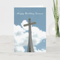 Carte d'anniversaire pour le diacre avec la croix