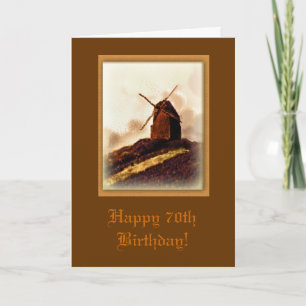 Carte d'anniversaire pour le moulin à vent 70e